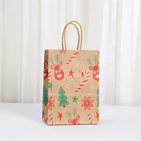 Christmas Holiday Gift Bags Convenient Handheld Shopping Packaging Bags Fashionable Kraft Paper Eco-Friendly Carry Bags sku image 6