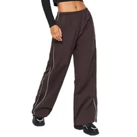 Casual Long Pants Multi-Color Elastic Waist Side Drawstring Personality Women's High Waist Straight Leg H-Shape Commute Style main image 5
