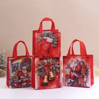 Non-Woven Fabric Shopping Bag Christmas Gift Bag Takeaway Delivery Bag Present Packaging Bag Fashionable Printed Handbag main image 1