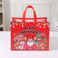 Party Gift Candy Gift Bag Non-Woven Fabric Hand-Held Printing Christmas Snowman Packaging Bag Fashionable Polyester Material main image 3