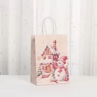 Pink Kraft Paper Shopping Bag Party Candy Gift Bag Takeaway Christmas Handbag Fashionable Eco-Friendly Packaging Bag main image 4