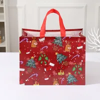 Party Gift Candy Gift Bag Non-Woven Fabric Hand-Held Printing Christmas Snowman Packaging Bag Fashionable Polyester Material sku image 1