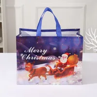 Party Gift Candy Gift Bag Non-Woven Fabric Hand-Held Printing Christmas Snowman Packaging Bag Fashionable Polyester Material sku image 3
