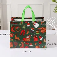 Party Gift Candy Gift Bag Non-Woven Fabric Hand-Held Printing Christmas Snowman Packaging Bag Fashionable Polyester Material sku image 6