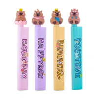 Creative Water-Based Pen With Ruler Student Writing Tool Office Measuring Signing Pen Purple Blue Yellow Plastic Material main image 4