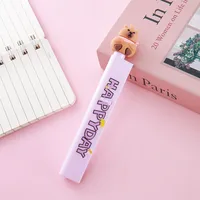 Creative Water-Based Pen With Ruler Student Writing Tool Office Measuring Signing Pen Purple Blue Yellow Plastic Material sku image 3