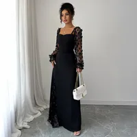 Elegant Long Sleeve Long Dress Women's Fashion Autumn Winter High Waist A-Line Skirt Plant Floral Pattern Splice Design Street Style main image 2