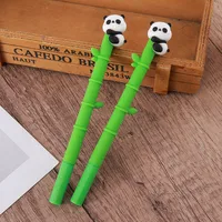 Creative Soft Silicone Panda Water-Based Pen Cute Panda Climbing Bamboo Cartoon Stationery Student Neutral Pen sku image 1