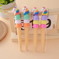 Cartoon  Hagen Dazs Neutral Pen Creative Stationery Student Ice Cream Shape Water Pen Office Signing Pen Orange Blue Yellow main image 1