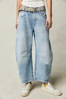 Loose Women's Straight Leg Jeans Draped Washed Wide Leg Long Trousers Casual High Waist Cotton Stretch Denim Pants sku image 6