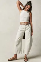 Loose Women's Straight Leg Jeans Draped Washed Wide Leg Long Trousers Casual High Waist Cotton Stretch Denim Pants sku image 13