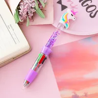 Four-Color  Sand Round Pen High Aesthetic Office Supplies Student Colorful Scrapbooking Pen Medium Oil Pen sku image 3