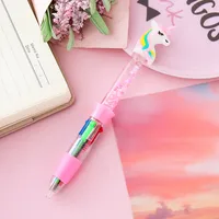 Four-Color  Sand Round Pen High Aesthetic Office Supplies Student Colorful Scrapbooking Pen Medium Oil Pen sku image 4