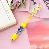 Four-Color  Sand Round Pen High Aesthetic Office Supplies Student Colorful Scrapbooking Pen Medium Oil Pen sku image 1