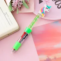 Four-Color  Sand Round Pen High Aesthetic Office Supplies Student Colorful Scrapbooking Pen Medium Oil Pen sku image 2