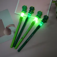 Dinosaur Themed Lighted Neutral Pen Creative Stationery Stress Relief Writing Tool Water Pen Office Signing Pen Green Colors main image 3
