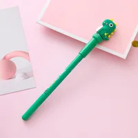 Dinosaur Themed Lighted Neutral Pen Creative Stationery Stress Relief Writing Tool Water Pen Office Signing Pen Green Colors sku image 2