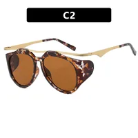 High-End Personality Street Style Sunglasses Women's Fashion Travel UV Protection Black Full Frame Glasses Hip Hop Streetwear sku image 2