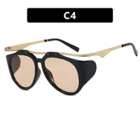 High-End Personality Street Style Sunglasses Women's Fashion Travel UV Protection Black Full Frame Glasses Hip Hop Streetwear sku image 4