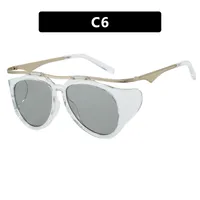 High-End Personality Street Style Sunglasses Women's Fashion Travel UV Protection Black Full Frame Glasses Hip Hop Streetwear sku image 6