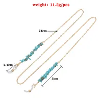 Fashionable Simple  Jewelry Turquoise Eyeglass Chain Personality Match Metal Glasses Accessories main image 5