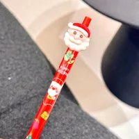 Cute Christmas Resin Ballpoint Pen Push Type Writing Stationery Student Gifts Learning Supplies Santa Claus Christmas Socks main image 4