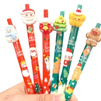 Cute Christmas Resin Ballpoint Pen Push Type Writing Stationery Student Gifts Learning Supplies Santa Claus Christmas Socks main image 5