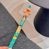Cute Christmas Resin Ballpoint Pen Push Type Writing Stationery Student Gifts Learning Supplies Santa Claus Christmas Socks sku image 4