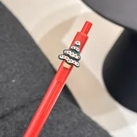 Cute Christmas Resin Ballpoint Pen Push Type Writing Stationery Student Gifts Learning Supplies Santa Claus Christmas Socks sku image 8