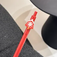 Cute Christmas Resin Ballpoint Pen Push Type Writing Stationery Student Gifts Learning Supplies Santa Claus Christmas Socks sku image 9