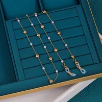 European Style Anti-Slip Necklace Eyeglass Chain Pearl Heart Shaped Mask Chain Hanging Neck Gadget Sensation Fashion Accessory main image 3