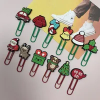 Large Christmas Creative Cute Office Supplies U-Shaped Pin PVC Cartoon Bookmarks Metal Plus PVC Material Book Markers main image 2