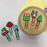 Large Christmas Creative Cute Office Supplies U-Shaped Pin PVC Cartoon Bookmarks Metal Plus PVC Material Book Markers main image 4