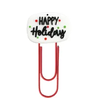 Large Christmas Creative Cute Office Supplies U-Shaped Pin PVC Cartoon Bookmarks Metal Plus PVC Material Book Markers sku image 1