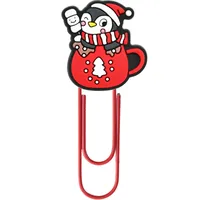Large Christmas Creative Cute Office Supplies U-Shaped Pin PVC Cartoon Bookmarks Metal Plus PVC Material Book Markers sku image 18