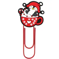Large Christmas Creative Cute Office Supplies U-Shaped Pin PVC Cartoon Bookmarks Metal Plus PVC Material Book Markers sku image 20