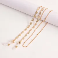 Style Metal Mask And Glasses Chain Butterfly Leaf Design Ins Fashion Alloy Material Eyewear Accessory sku image 2