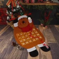 Cute Christmas Tree Felt Calendar Decoration Adorable Snowman Reindeer Animal Christmas Countdown Hanging Wall Art Decor sku image 3