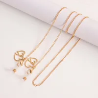 Metal Mask And Glasses Chain Heart Pendant Alloy Material Cute And Fashionable Optics Accessories sku image 1
