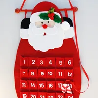 Cute Christmas Tree Felt Calendar Decoration Adorable Snowman Reindeer Animal Christmas Countdown Hanging Wall Art Decor main image 2