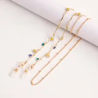 Colorful Geometric Flower Oil-Drop Women's Mask Accessories Eyeglass Chain Jewelry Alloy Material Fashionable And Stylish main image 3