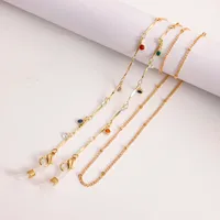 Colorful Geometric Flower Oil-Drop Women's Mask Accessories Eyeglass Chain Jewelry Alloy Material Fashionable And Stylish sku image 5