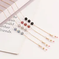 Crystal Mask Chain Glasses Holder Alloy Material Eye Wear Accessory Double Use Crystal Chain For Mask And Glasses main image 1