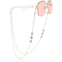 Crystal Mask Chain Glasses Holder Alloy Material Eye Wear Accessory Double Use Crystal Chain For Mask And Glasses sku image 3