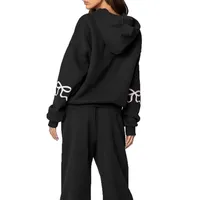 Autumn Winter Thickened Long Sleeve Round Neck Sweatshirt Women's Fashion Casual Wide Leg Pants Set Street Style High Street main image 5