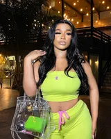 New  Style Embroidered High Waist Crop Top And Casual Pants Two Piece Set Fashionable Streetwear sku image 3