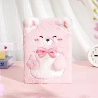 Adorable Plush Fur New  Notebook Embroidered Cover Hardback Cute Shiba Inu Design Premium Quality Wood Pulp Paper sku image 2