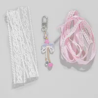 Handmade DIY Lace Butterfly Knot Bag Charm Set Fashionable Simple Versatile Artificial Pearl Decorations Polyester Fiber main image 2