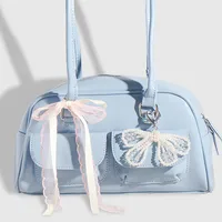 Handmade DIY Lace Butterfly Knot Bag Charm Set Fashionable Simple Versatile Artificial Pearl Decorations Polyester Fiber main image 3