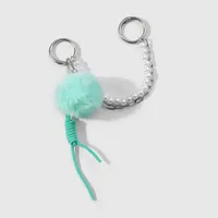Dark Style Simple Personality Ball Chain Heart Imitation Pearl Lanyard DIY Bag Pendant Keychain Fashionable Zinc Alloy Heart Pattern main image 4